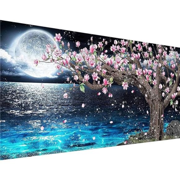 5D Lake Diamond Painting, Diamond Painting Moon Kits for Adults,DIY Full Drill - Picture 1 of 6